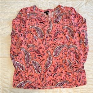 Talbots Coral Paisley Blouse